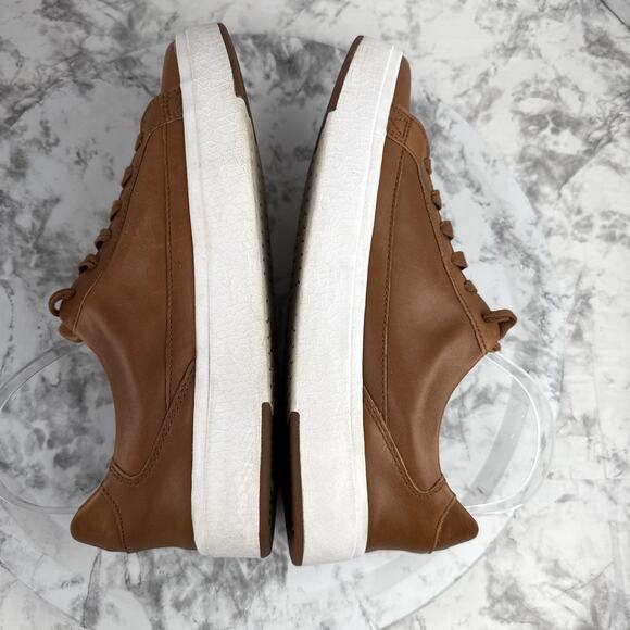 Kizik Mens Vegas Slip On Hands Free Sneakers Size 11 Chestnut Brown Leather - Picture 8 of 11